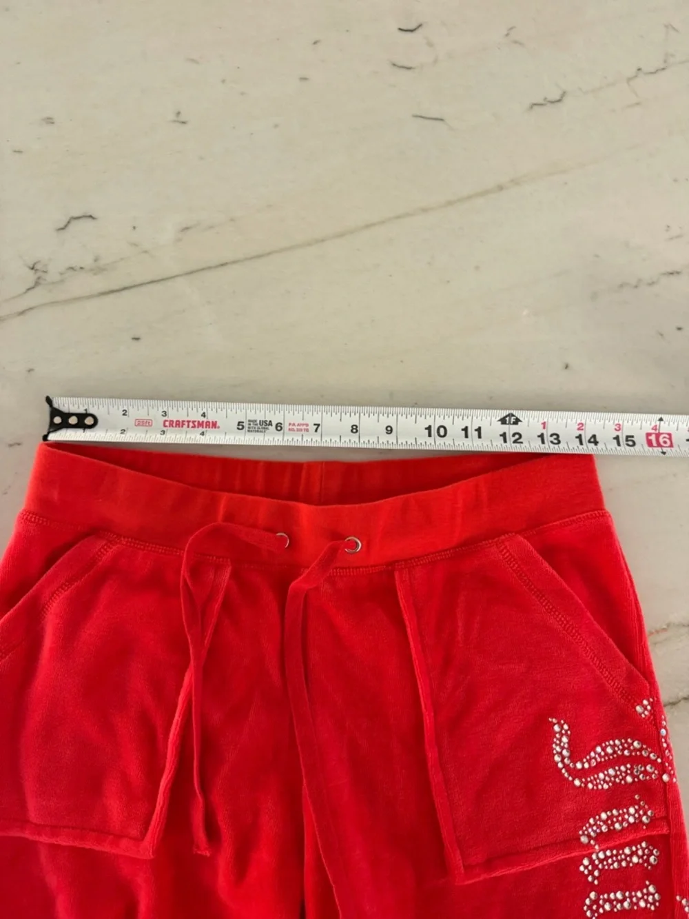 Juicy Couture Rhinestone Tracksuit Women's Large Red - Picture 9 of 13